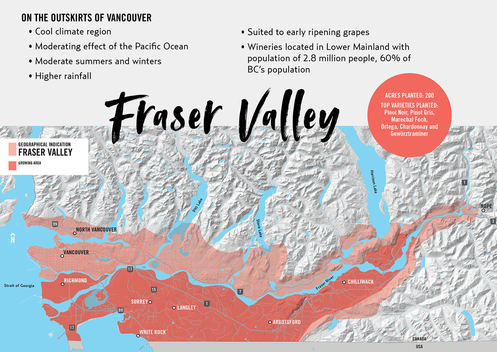 Fraser Valley Wine Growing Region Map