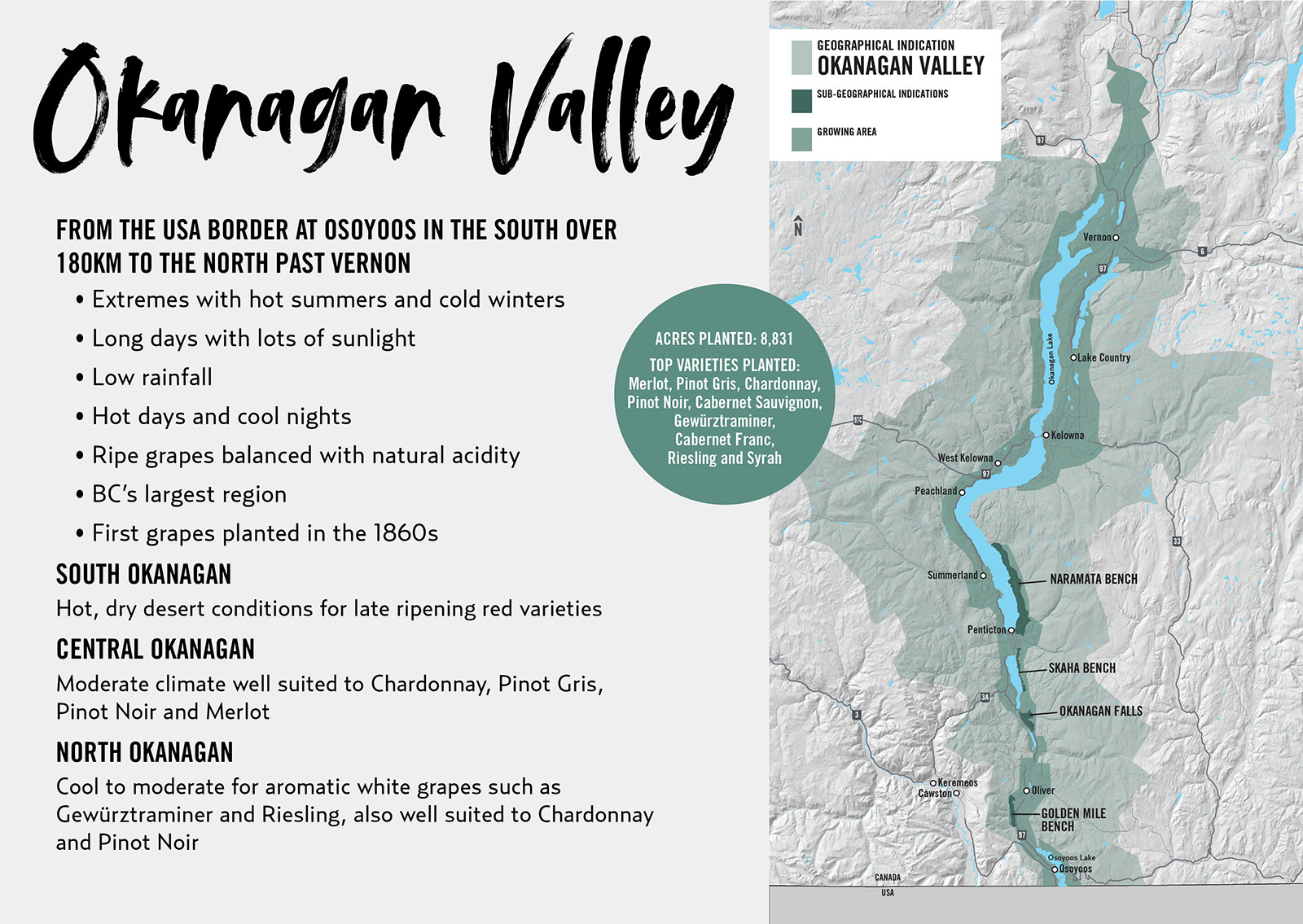 Okanagan Valley Wine Growing Map